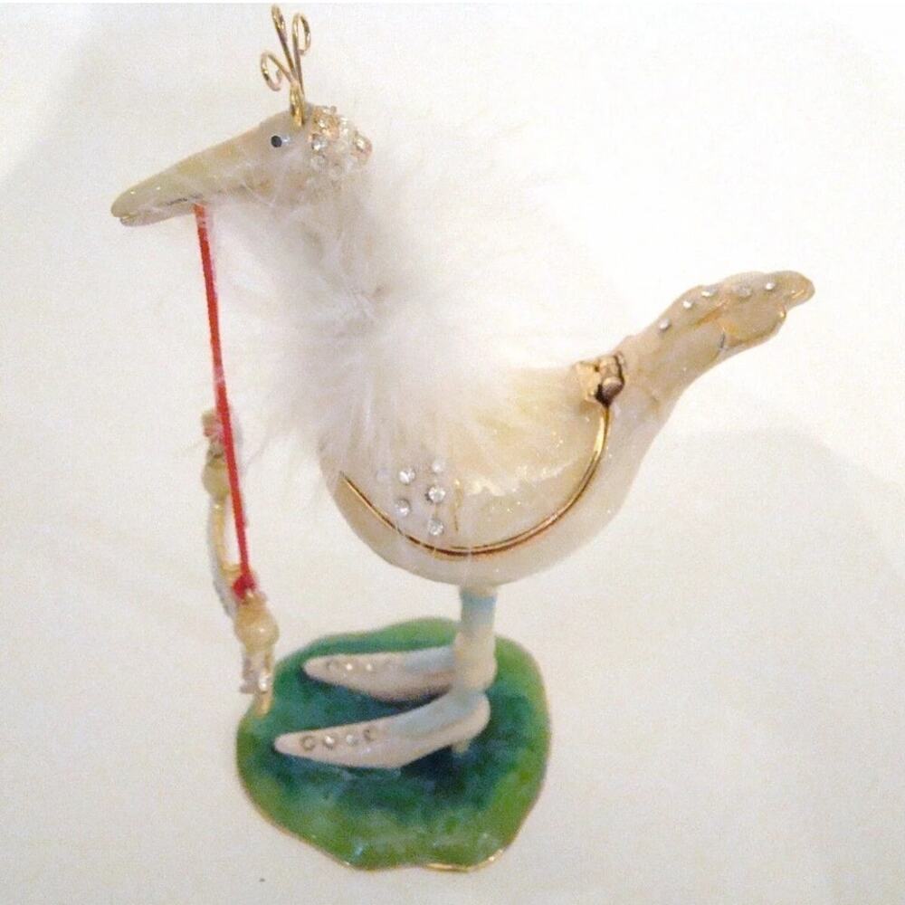 Krinkles Welcome Baby stork Congrats hinged Christmas Ornament Patience Brewster